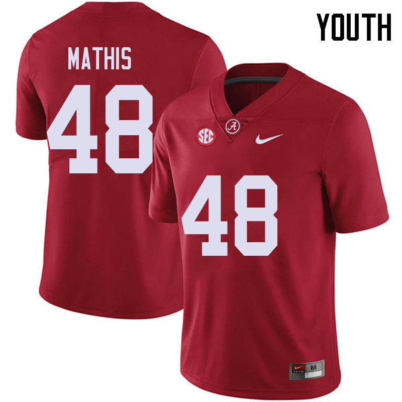Youth #48 Phidarian Mathis Alabama Crimson Tide College Football Jerseys Sale-Red